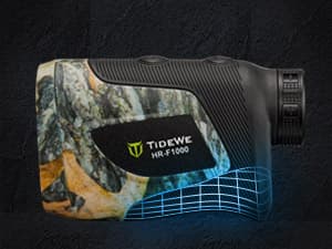 TIDEWE Hunting Rangefinder with Rechargeable Battery, 700/1000Y Camo Laser Range Finder 6X Magnification, Distance/Angle/Speed/Scan Multi Functional Water-Resistant Rangefinder with Case