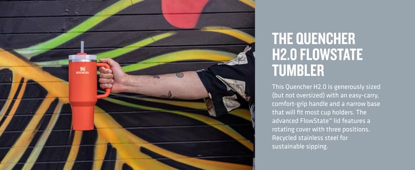 Stanley IceFlow Stainless Steel Tumbler with Straw - Vacuum Insulated Water Bottle for Home, Office or Car Reusable Cup with Straw Leak Resistant Flip Cold for 12 Hrs or Iced for 2 Days (Rose Quartz)