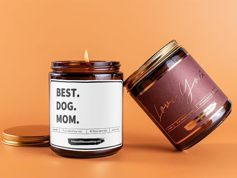 Best Dog Mom Lavender Vanilla Scented Candle, 100% Soy Wax, Long Lasting, 9oz - Dog Mom Gifts for Women - New Puppy Funny Present Idea for Pet Owner