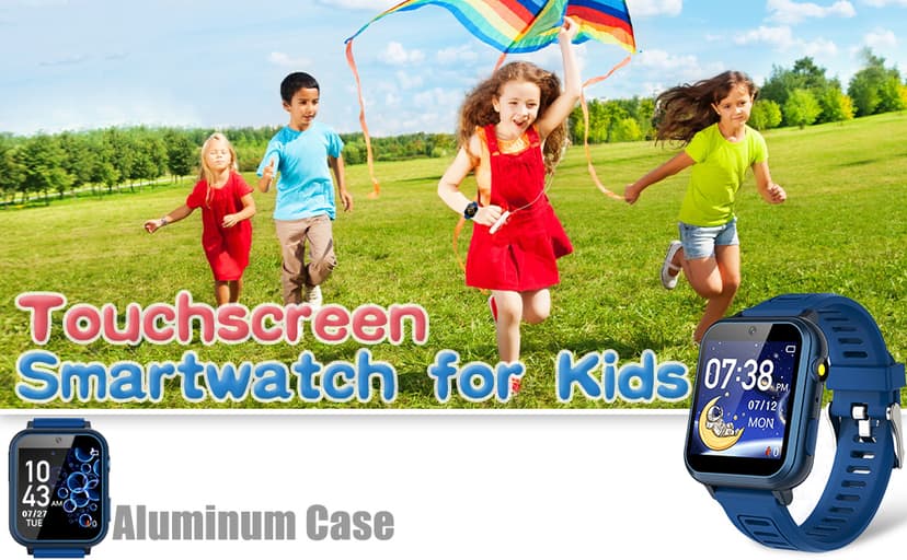 Cosjoype Kids Game Smart Watch for Kids with 24 Puzzle Games HD Touch Screen Camera Music Player Pedometer Alarm Clock Calculator Flashlight 12/24hr Kid Watch Gift for 4-12 Year Old Boys Toys for Kid