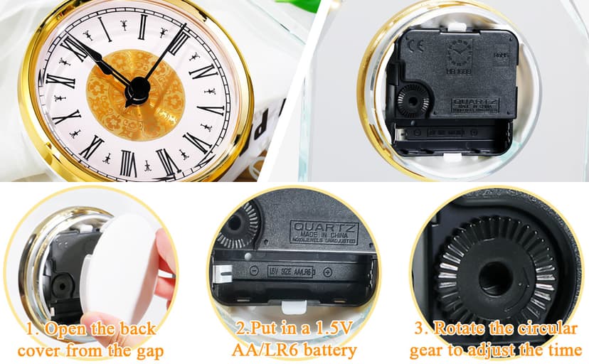 YWHL 50th Wedding Anniversary Quartz Clock Gifts for Parents, 50 Years Golden for Couple, Happy 50th Anniversary Decoration Gift for Her Him (Battery not Included)