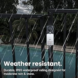 Techko S189 Ultra Slim Safe Pool Alarm for Kids, ETL Listed UL 2017 Compliant, Indoor/Outdor Weather Resistant, 110db Loud Alarm with 2X Bypass Buttons, Gray, 1Count