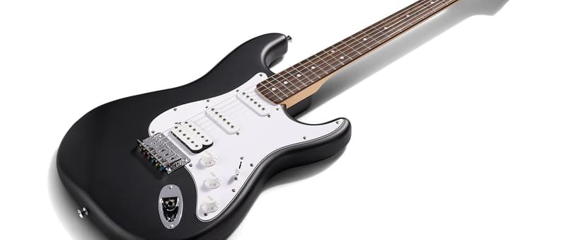 Fender Squier Debut Series Stratocaster Electric Guitar Kit, Beginner Guitar Kit, with 2-Year Warranty, with Padded Gig Bag, Frontman 10G Amp, Strap, and More, Includes Free Lessons, Black