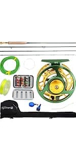 Sougayilang Fly Fishing Reel Large Arbor 2+1 BB with CNC-machined Aluminum Alloy Body and Spool in Fly Reel