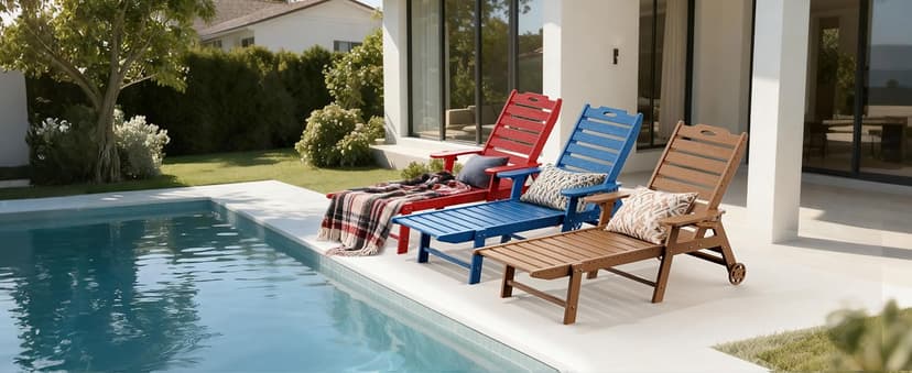 Carauci Lounge Chair Outdoor Set of 2, HDPE Chaise Lounge with Wheels, 5-Position Adjustable Backrest & 2 Cup Holders Patio Lounge Chair, All-Weather Pool Sun Lounger for Poolside, Backyard, Black