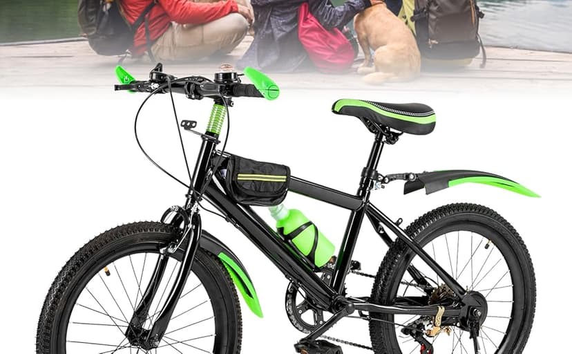 20 Inch Mountain Bike for Kids, Double Brake Bicycle High Carbon Steel Kids' Bicycles for Boys Girls Ages 8-12 Year Old