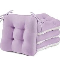 BETU Chair Cushions for Dining Chairs Set of 4,3.5" Thick Kitchen Table Chair Pads with Ties,Non Slip Backing and Covers, Seat Cushion for Dining Room,Bar,Patio Chairs,15.5"X15.5"X3.5",Beige