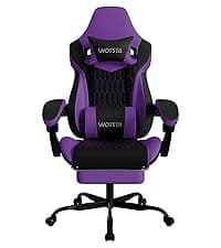 Gaming Chair with Footrest, High Back Gaming Chairs PVC Leather Ergonomic Gamer Chair with Adjustable Headrest Lumbar Support Racing Style Video Gaming Chair for Office/Home (Black Orange)