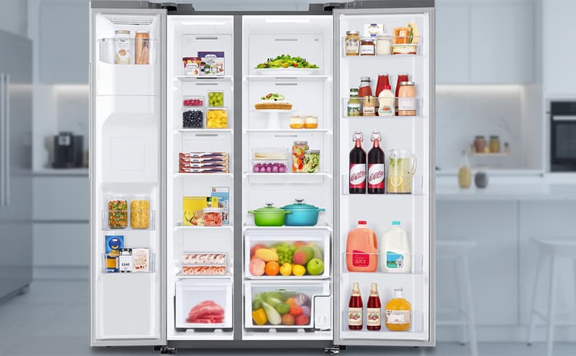 Samsung 27.4 cu. ft. Large Capacity Side-By-Side Refrigerator, Stainless Steel, RS27T5200SR/AA