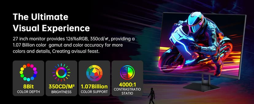 KTC 27'' 280Hz 240Hz Gaming Monitor 1ms GTG 350nits Fast VA 1080P Tilt 126% sRGB Adaptive Sync 4000:1 Contrast Ratio HDR DisplayPort 1.4/HDMI 2.0 VESA