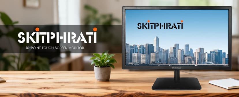 SKitphrati 21.5 Inch Touchscreen Monitor FHD 1920x1080p IPS Screen, VESA Support, 10-Points Computer Touch Screen PC Display with Type-B HDMI VGA Port, 75Hz Desktop Touch Display, Black