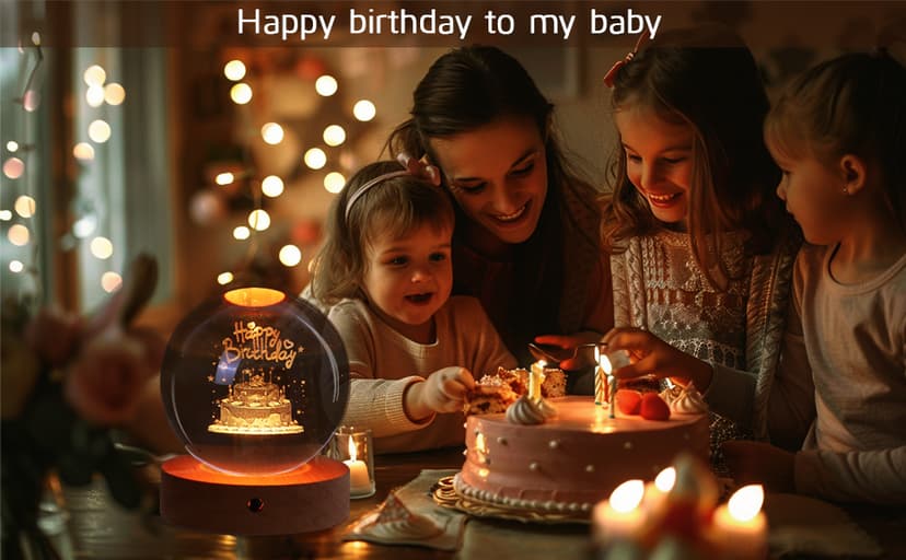 3D Crystal Ball Night Light, 16 Colors 4 Modes, Remotely Controlled, Night Light Room Decor, Funny Anniversary Christmas Gifts for Women, Girlfriends, Wives, Daughters