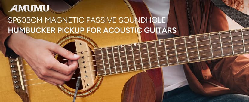 AMUMU SP60BCM Magnetic Passive Soundhole Humbucker Pickup for Acoustic Guitars