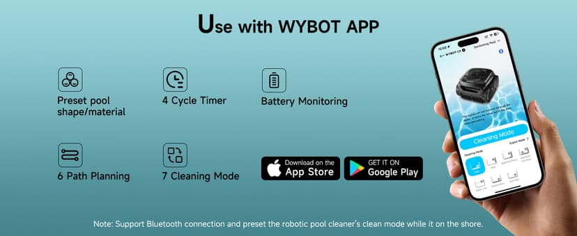 WYBOT C2 Cordless Robotic Pool Cleaner, Pool Vacuum Robot for Inground Pools with Dual Filter, Lasts 180 Mins, Wall & Waterline Cleaning, Smart Weekly Timer, OTA Upgarded (Dark Black)