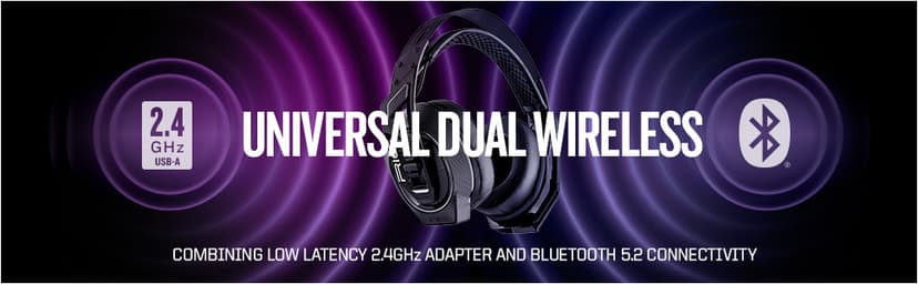 RIG 900 MAX HX Universal Dual Wireless Gaming Headset 2.4GHz/Bluetooth for Xbox, PlayStation, Nintendo Switch, PC, Android, iPhone - Charging Base - 60 Hours Battery - Dolby Atmos 3D Audio