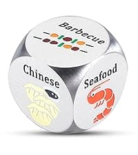 Anniversary Steel Gifts for Him Her Date Night Dice Gift for Boyfriend Girlfriend Wife Husband Couple Women Men Food Dice Decider Sweetest Day Birthday Wedding Valentines Christmas White Elephant