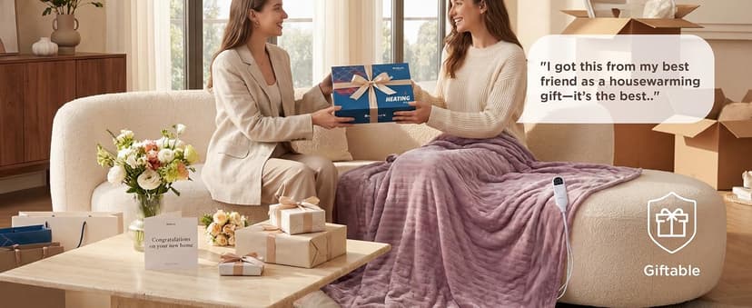 Bedsure Heated Blanket Throw Blanket - Fast Heating Electric Blanket, GentleSoft Flannel Heated Throw with 4 Time Settings, 6 Heating Settings, Warm Gifts for Grandma (50x60 inches, Grey)
