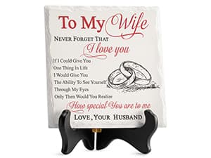 LukieJac Gifts for Wife - Romantic Gifts for Her Acrylic Puzzle Piece Plaque for Wife Birthday, Wedding Anniversary, Valentines Day, Mothers Day Presents Home Desk Decor - 4.7 x 3.9 Inch