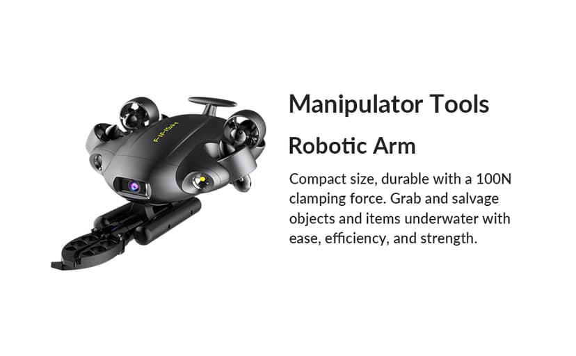 FIFISH QYSEA V6 Expert M200A Underwater Drone with Robotic Arm, AI Vision Lock Portable ROV with Q-Interface, Underwater Robot with Industrial Case, 6 Hours Working Time, 4K Camera, 660ft Dive