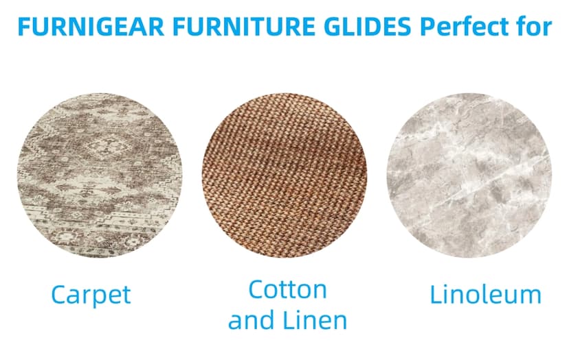 1" Nail on Furniture Sliders (24 Pack) - Furnigear Heavy Duty PTFE (Teflon) Chair Sliders Glides Wooden Furniture Movers Move Your Furniture Easily & Safety - Best Chair Leg Floor Protectors