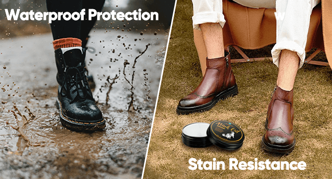 Feilove 4-in-1 Mink Oil Leather Conditioner and Cleaner 3.52 oz - Premium Waterproof Formula for Boots and Shoes