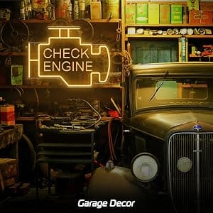Kavaas Check Engine Neon Sign, LED Garage Sign for Car Room Decor | Check Engine Light Neon Sign for Garage Decor, Auto Repair Workshop, Man Cave - Best Gifts for Dad, Car Enthusiast (Golden Yellow) B0D372TXF5