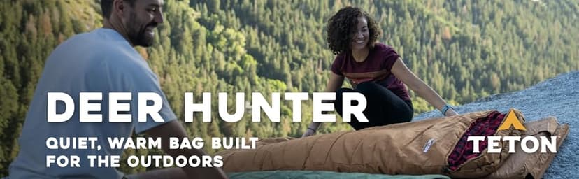 TETON Sports Deer Hunter Sleeping Bag, Warm and Comfortable Camping Sleeping Bag, Teton Tough Canvas Shell for Camping, Hunting, and Cold Weather