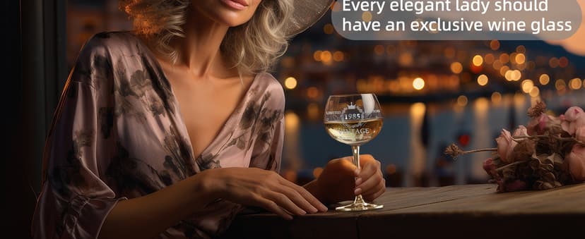 40TH Birthday Gifts for Her, Vintage 1985 40th Wine Glass, 40 Year Old Birthday Decorations For Women, Funny 40 Bday Gifts Idea For Women, Friends, Daughter, Sister Mom - Turning 40 Present