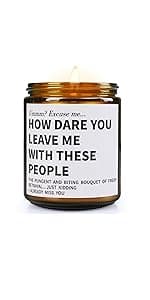 Soy Wax Lavender Candles - Retirement & Going Away Gifts for Women & Men, Funny & Farewell Gifts for Coworkers, Birthday Candles Included