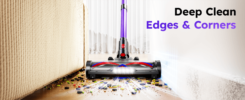 Cordless Vacuum Cleaner, 500W 50KPA 60Mins Vacuum Cleaners for Home, Self-Standing Stick Vacuums with LED Display, Anti-Tangle, Lightweight, Rechargeable Wireless Vacumm for Pet Hair Carpet Floor