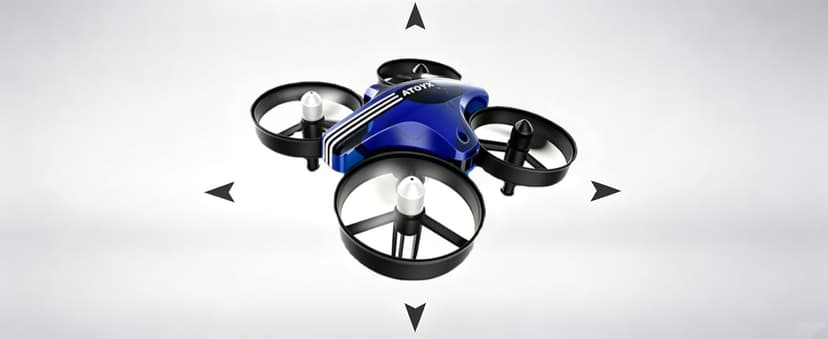 Mini Drone for Kids & Beginners, Indoor RC Nano Helicopter Quadcopter with Auto Hovering,3D Flips,Portable Hand Operated, Birthday& Children's Day Gift for Boys and Girls,Headless Mode & Remote Control,Blue.4-blade design-ATOYX