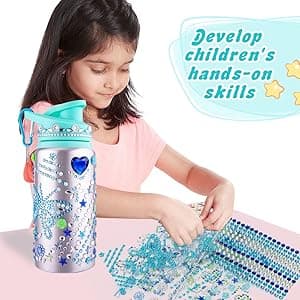 Gifts for Girls, Decorate Create Your Own Water Bottle Kits for Girls, Fun DIY Arts and Crafts Kits Supplies Toys for Kids Ages 4-6-8-10-12, Birthday Gifts Ideas for Girls Back to School Christmas