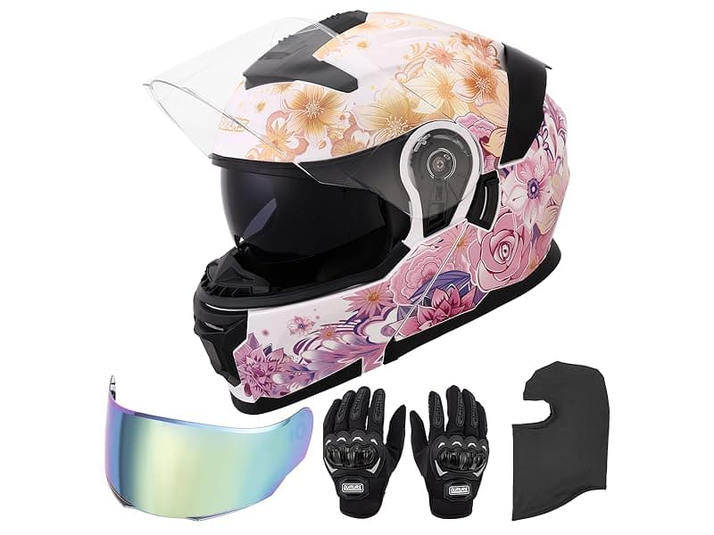OUMURS Modular Motorcycle Helmets Full Face Flip up Street Bike Motorcycle Helmet for Unisex Adult Model 912
