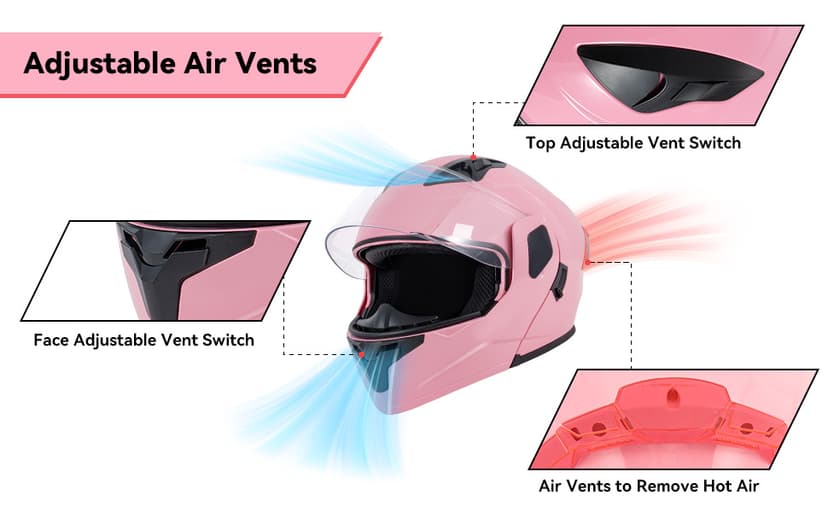 Adult Modular Motorcycle Helmets, DOT Approved Flip up Dual Visor Full Face Helmet for Men Women Moto ATV UTV Snowmobile ADV Four Wheeler Street Bike with Gloves & Mask