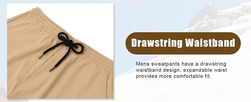 PLEPAN Men's Casual Cargo Pants Drawstring Hiking Pants Workout Tactical Joggers Sweatpants for Men