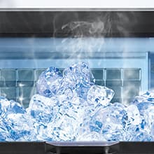 Commercial Ice Maker Machine, 150lbs/24H, 30 Lbs Ice Storage Bin, Fast Making Ice in 5-15 Mins, Auto-Clean, Timer Function, Freestanding or Undercounter for Restaurant,Coffee Shop, Food Truck and Bar