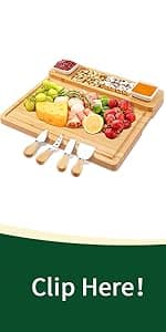 Large Charcuterie Cheese Board and Knife Set, 3 Drawers Kitchen Charcuterie Platter & Large Serving Tray - House Warming, Anniversary Wedding Gifts for Couple, Bridal Shower Gift for Women