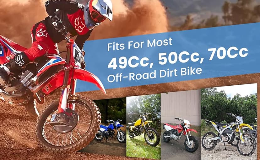 2.50-10 Dirt Bike Tire, 2.5-10" Off-Road Tire and Inner Tube for Dirt Bike with 10" Rim Compatible with Honda CRF50/XR50, Suzuki DRZ70/JR50 and Yamaha PW50