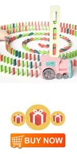 Domino Train Toys Kids Games - Automatic Stacking Creative Game 3+ Year Old - Stem Montessori Toy for Boys 4-6 - Summer Autistic Christmas Birthday Gifts 5 6 Toddler Ages 4-8