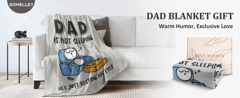 Dad Gifts from Daughter Son, Super Soft Throws Blanket for Couch and Napping, 60" x 50" (Gray) Funny Birthday Gift for Dad Husband, Dad is Not Sleeping Blanket B0DPW37148