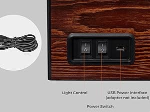 BEWISHOME BEWISHOME Watch Winders for Automatic Watches, Automatic Watch Winder Box Watch Spinner with LED Light, 4 Watch Winder with Quiet Running Motor and 6 Storage Case for Man/Woman's Watches, Brown SYQ01Y