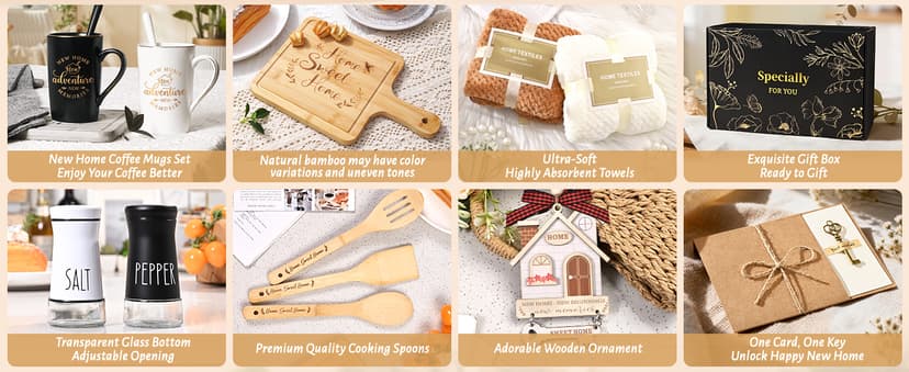 Maustic House Warming Gifts New Home, 14 Pcs New House Gift Basket, Housewarming Present for Homeowners Couples Women, Closing Gifts for Home Buyers B0DSBQYSJW