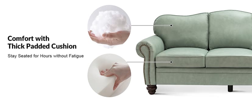 The support you need Classic 3-Seater Sofa with Premium Leather Upholstery, Stylish & Comfortable Sofa for Living Room or Office, Easy to Maintain & Long-Lasting Camel