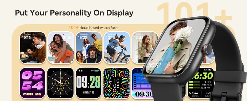 Smart Watch for Women Men, Smartwatch for iPhone & Android Bluetooth (Answer/Call) Built-in Alexa, 1.91" HD Fitness Tracker with 105+ Sport Modes, IP68 Waterproof, Sleep/Heart Rate/SpO2/Stress Monitor