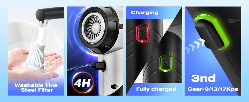Mini Car Vacuum with Brushless Motor,Air Duster Blower,Rechargeable Foldable Vacuum Cleaner,for Home, Office Pet,Gifts Saker Handheld Car Vacuum Portable Cordless17000Pa HL132 Black B0D8PQHYV3