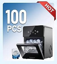 Silonn Nugget Ice Maker Countertop - 44lbs/24h Crushed/Pebble Ice Machine, Front Pull-Out Water Tank & Removable Basket, Stainless Steel Finish for Home Kitchen