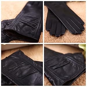 WARMEN Women's Lambskin Touchscreen Texting Leather Gloves Winter Lined Long Sleeves for Iphone Smartphone