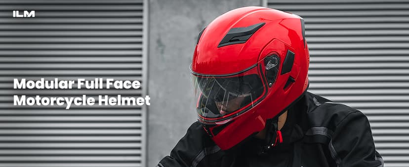 ILM Motorcycle Dual Visor Flip up Modular Full Face Helmet DOT Model 902/902L