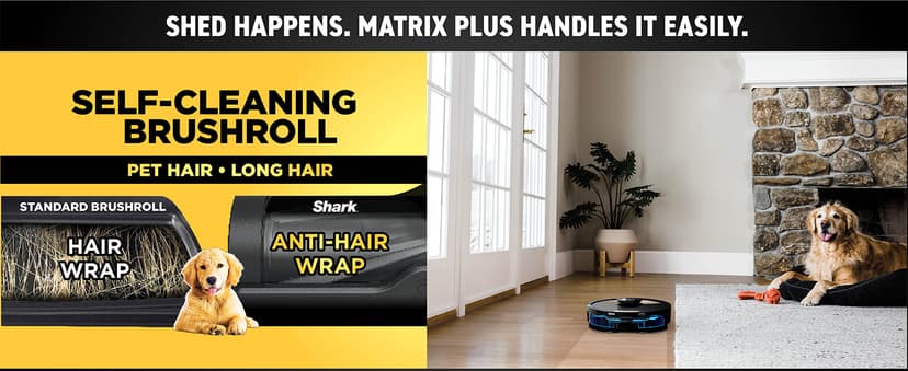 Shark Matrix Plus Robot Vacuum and Mop with Self-Empty HEPA Base, Sonic Mopping, Matrix Clean, Home Mapping, HEPA Bagless Self Empty Base, CleanEdge, for Pet Hair, UR2650WS