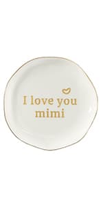 HOME SMILE Ceramic Ring Dish Jewelry Tray for Mom Sister Friends